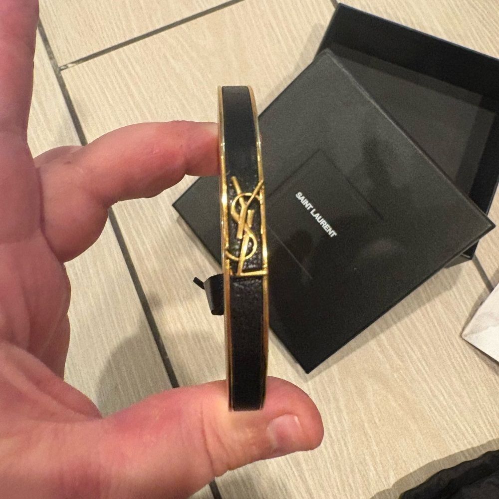 Brand new with box and dustbag Saint Laurent Black Leather Bracelet - Picture 2 of 5